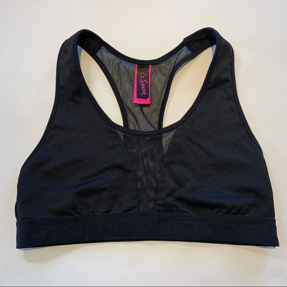 small La Senza black sports bra mesh detail - Picture 1 of 8
